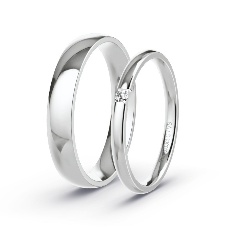 Alianzas Oro blanco - 0.03 kt Diamantes - Modelo N°1728 Alianzas Oro blanco - 0.03 kt Diamantes - Modelo N°1728