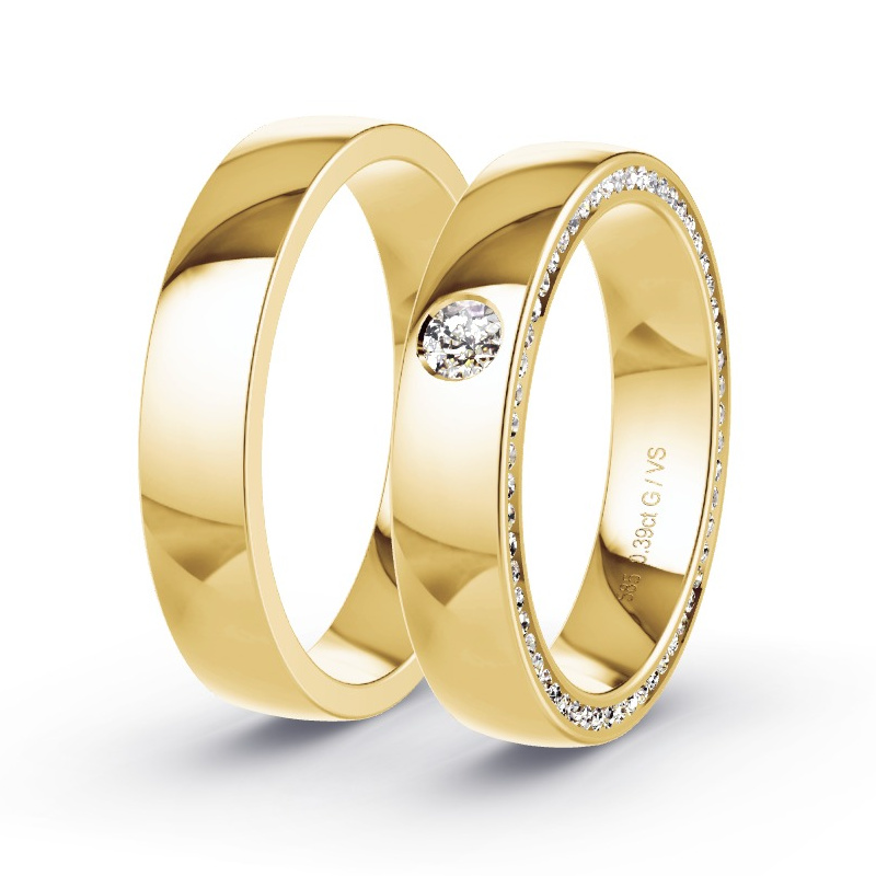 Alianzas Oro amarillo - 0.385 kt Diamantes - Modelo N°1729 Alianzas Oro amarillo - 0.385 kt Diamantes - Modelo N°1729