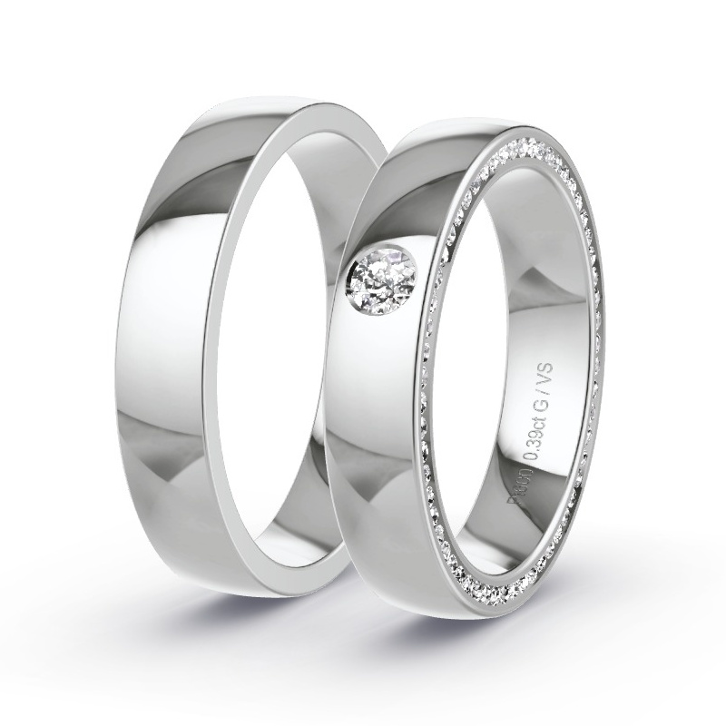 Alianzas Platino - 0.385 kt Diamantes - Modelo N°1729 Alianzas Platino - 0.385 kt Diamantes - Modelo N°1729