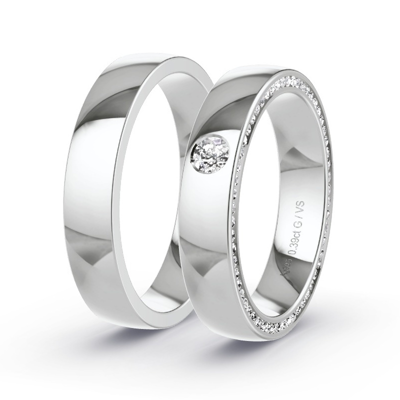 Alianzas Plata - 0.385 kt Diamantes - Modelo N°1729 Alianzas Plata - 0.385 kt Diamantes - Modelo N°1729