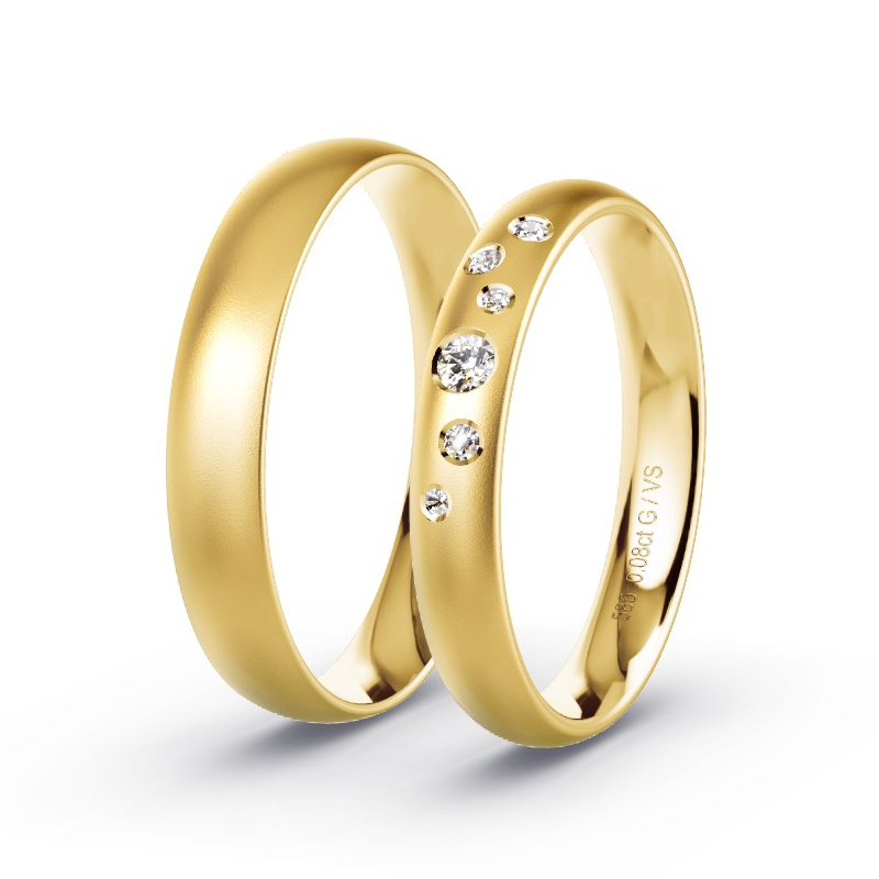 Alianzas Oro amarillo - 0.08 kt Diamantes - Modelo N°1730 Alianzas Oro amarillo - 0.08 kt Diamantes - Modelo N°1730