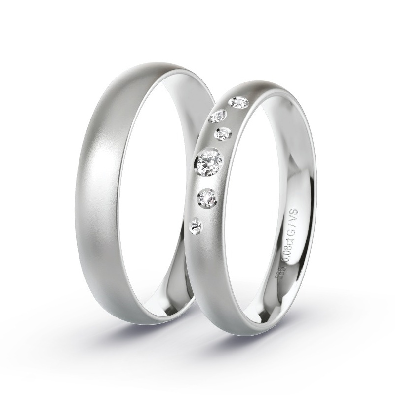 Alianzas Oro blanco - 0.08 kt Diamantes - Modelo N°1730 Alianzas Oro blanco - 0.08 kt Diamantes - Modelo N°1730