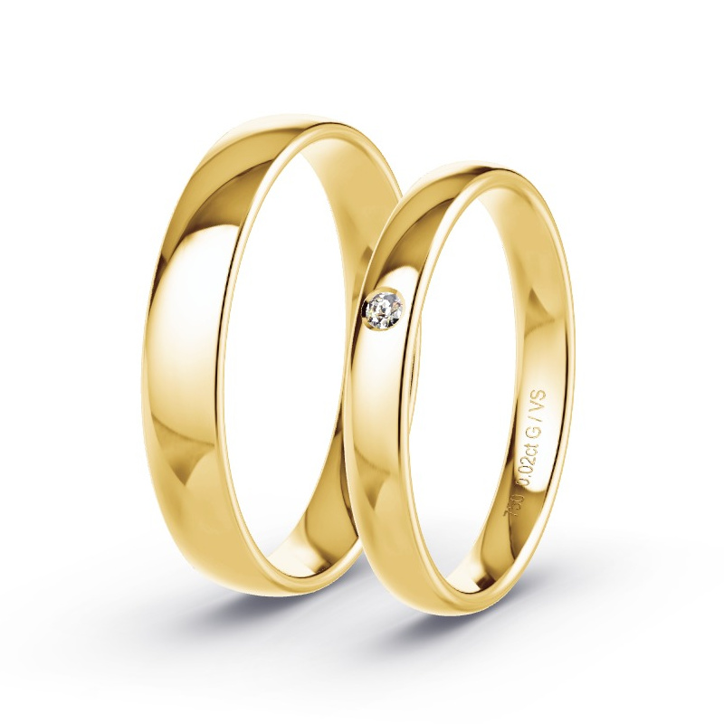 Alianzas Oro amarillo - 0.02 kt Diamantes - Modelo N°1731