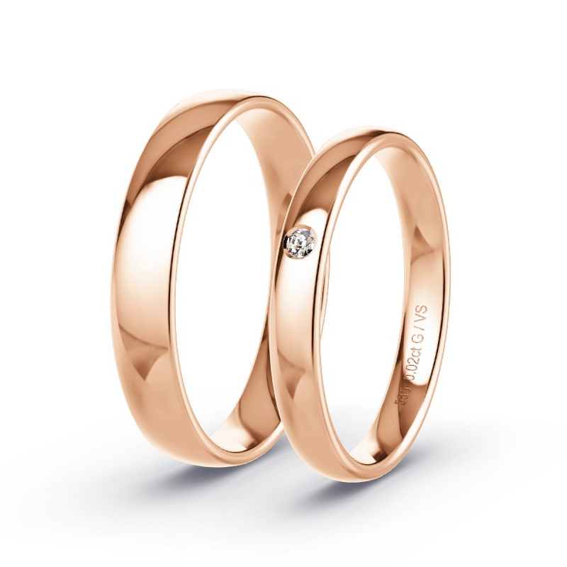 Alianzas Oro rosa - 0.02 kt Diamantes - Modelo N°1731