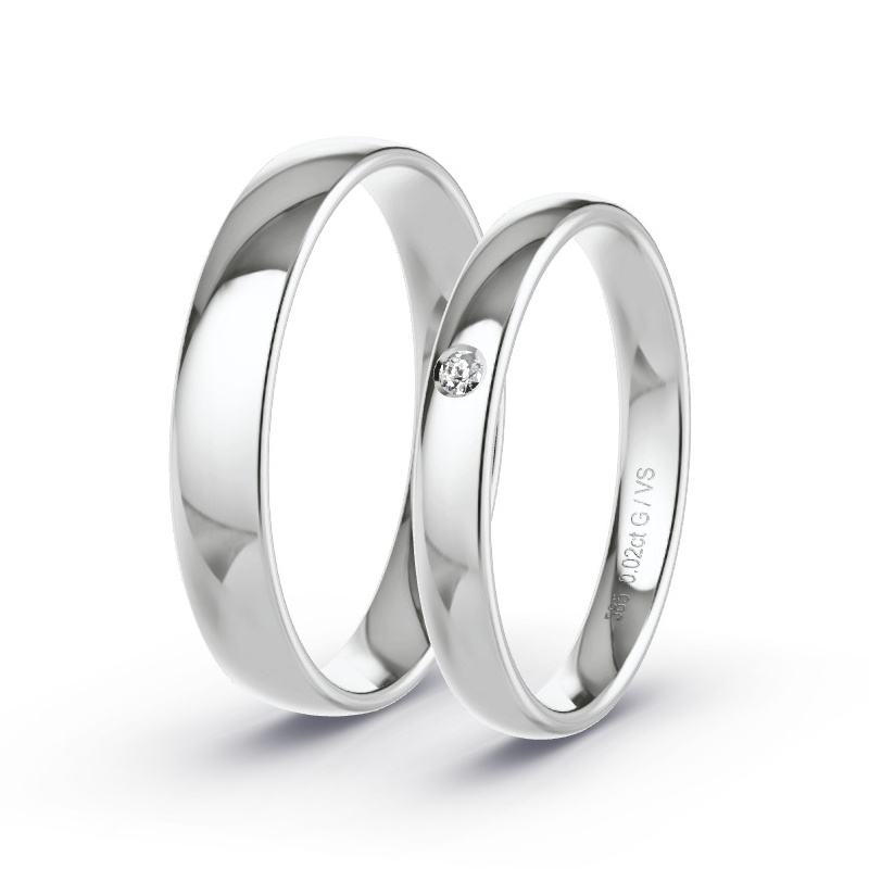 Alianzas Oro blanco - 0.02 kt Diamantes - Modelo N°1731