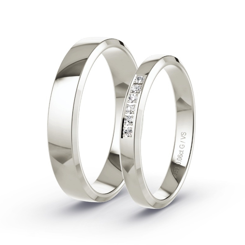 Alianzas Oro gris - 0.06 kt Diamantes - Modelo N°1732