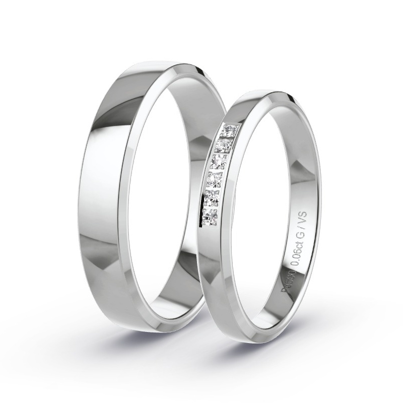 Alianzas Paladio - 0.06 kt Diamantes - Modelo N°1732 Alianzas Paladio - 0.06 kt Diamantes - Modelo N°1732