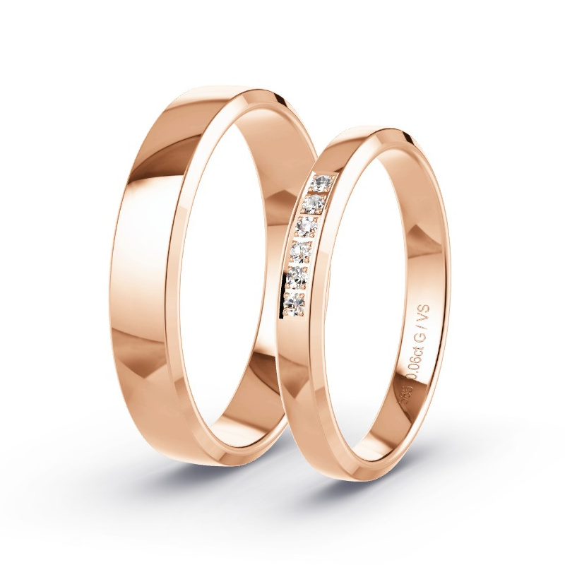 Alianzas Oro rosa - 0.06 kt Diamantes - Modelo N°1732