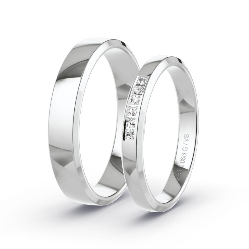 Alianzas Oro blanco - 0.06 kt Diamantes - Modelo N°1732 Alianzas Oro blanco - 0.06 kt Diamantes - Modelo N°1732