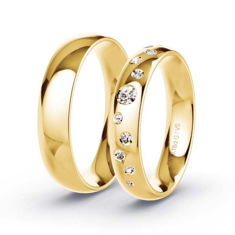 Alianzas Oro amarillo - 0.18 kt Diamantes - Modelo N°1733 Alianzas Oro amarillo - 0.18 kt Diamantes - Modelo N°1733