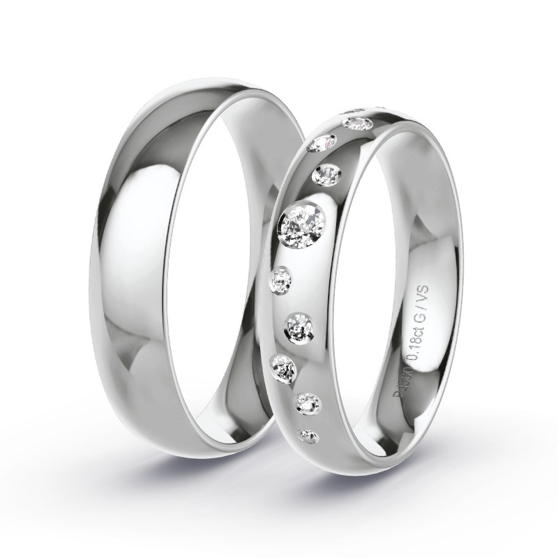 Alianzas Paladio - 0.18 kt Diamantes - Modelo N°1733 Alianzas Paladio - 0.18 kt Diamantes - Modelo N°1733