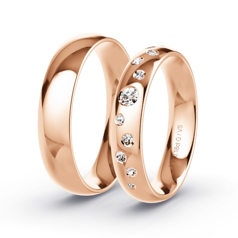 Alianzas Oro rosa - 0.18 kt Diamantes - Modelo N°1733 Alianzas Oro rosa - 0.18 kt Diamantes - Modelo N°1733