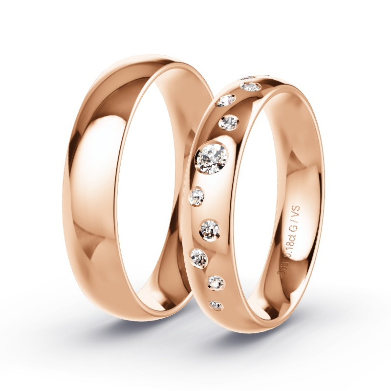 Alianzas Oro rojo - 0.18 kt Diamantes - Modelo N°1733 Alianzas Oro rojo - 0.18 kt Diamantes - Modelo N°1733