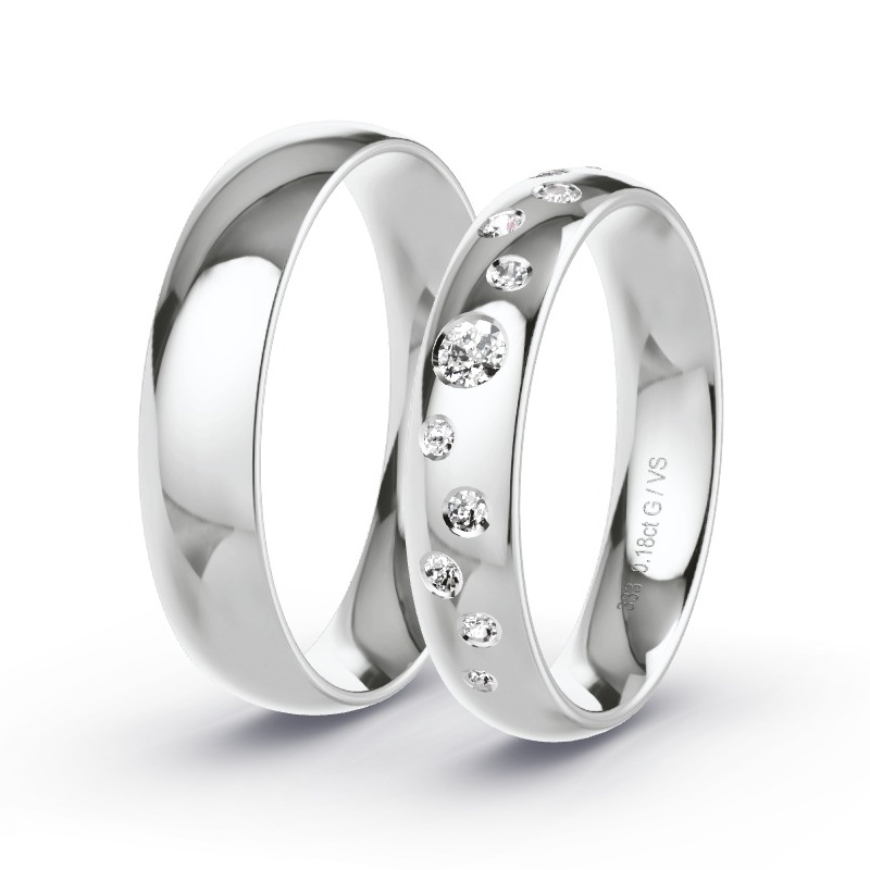 Alianzas Oro blanco - 0.18 kt Diamantes - Modelo N°1733 Alianzas Oro blanco - 0.18 kt Diamantes - Modelo N°1733