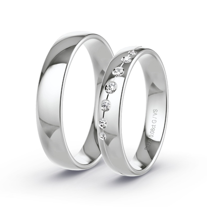 Alianzas Platino - 0.08 kt Diamantes - Modelo N°1734 Alianzas Platino - 0.08 kt Diamantes - Modelo N°1734
