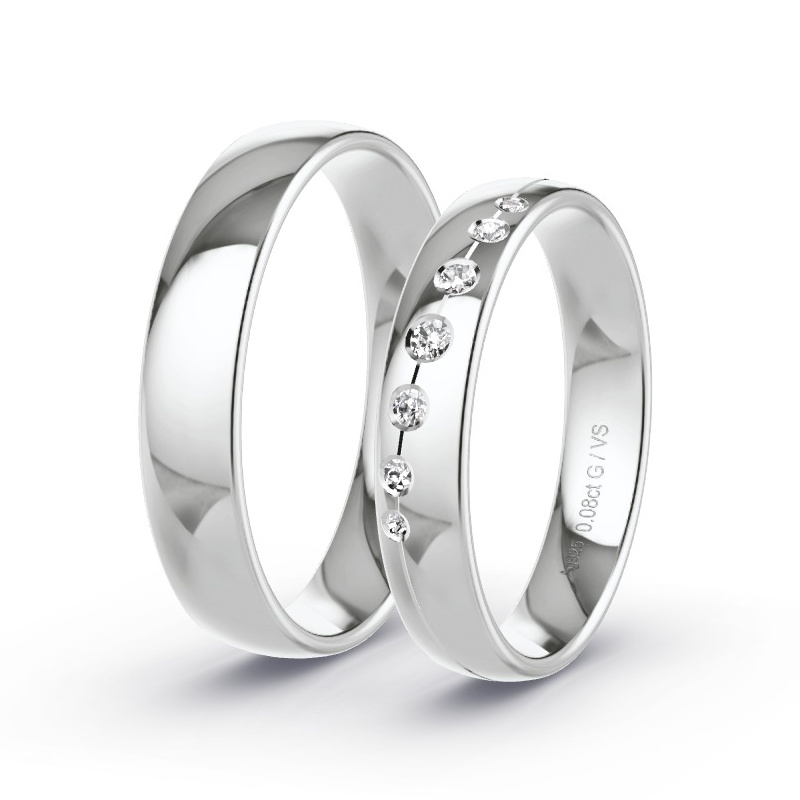 Alianzas Plata - 0.08 kt Diamantes - Modelo N°1734 Alianzas Plata - 0.08 kt Diamantes - Modelo N°1734