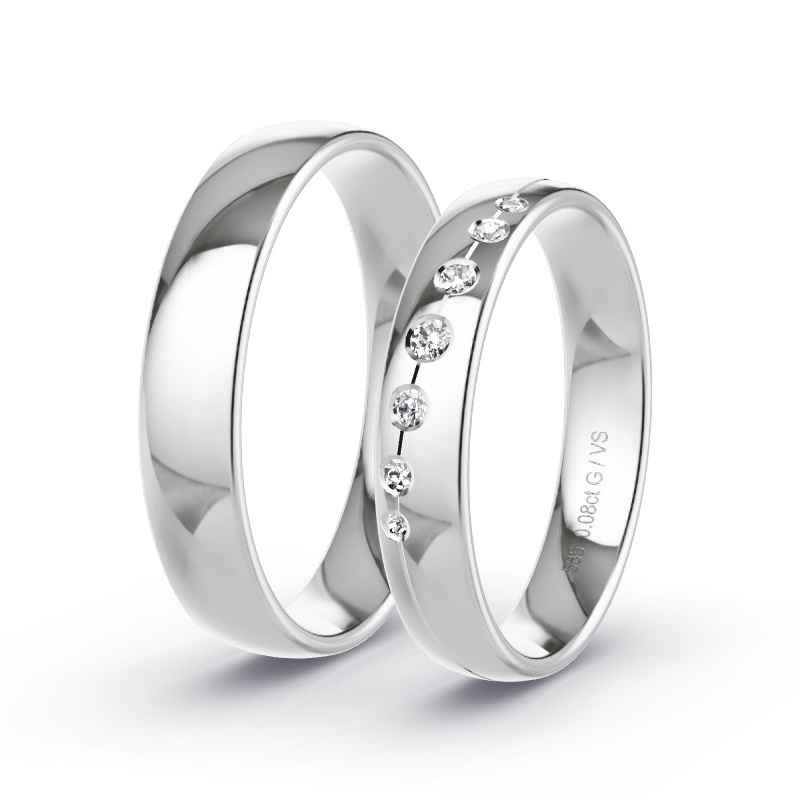 Alianzas Oro blanco - 0.08 kt Diamantes - Modelo N°1734 Alianzas Oro blanco - 0.08 kt Diamantes - Modelo N°1734