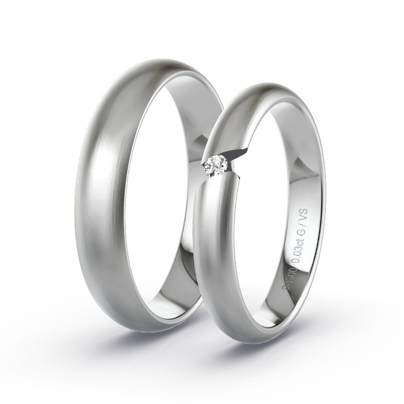 Alianzas Paladio - 0.03 kt Diamantes - Modelo N°1735 Alianzas Paladio - 0.03 kt Diamantes - Modelo N°1735