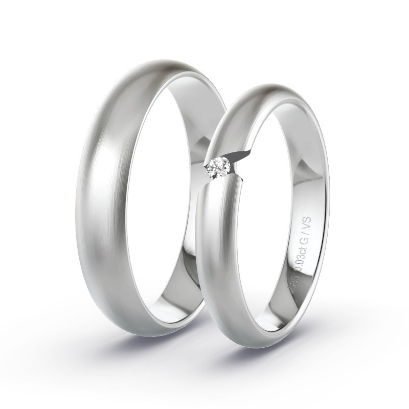 Alianzas Oro blanco - 0.03 kt Diamantes - Modelo N°1735 Alianzas Oro blanco - 0.03 kt Diamantes - Modelo N°1735