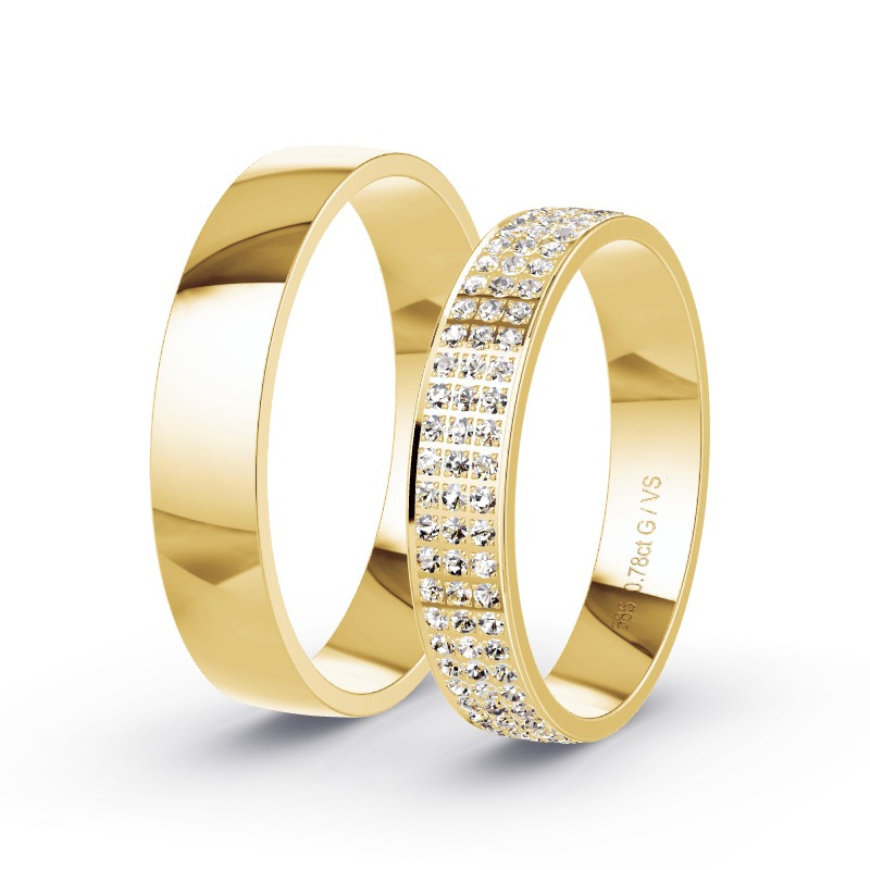 Alianzas Oro amarillo - 0.78 kt Diamantes - Modelo N°1736 Alianzas Oro amarillo - 0.78 kt Diamantes - Modelo N°1736
