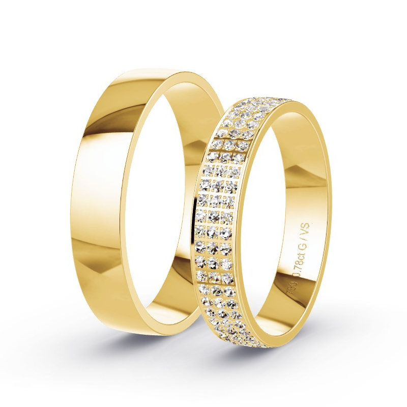 Alianzas Oro amarillo - 0.78 kt Diamantes - Modelo N°1736 Alianzas Oro amarillo - 0.78 kt Diamantes - Modelo N°1736
