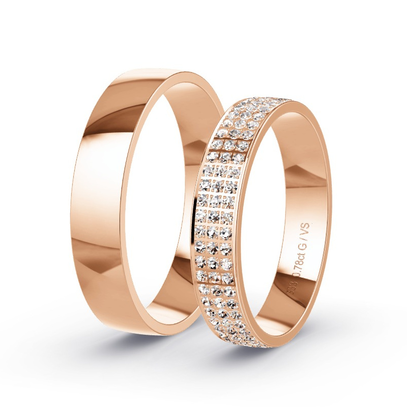 Alianzas Oro rojo - 0.78 kt Diamantes - Modelo N°1736 Alianzas Oro rojo - 0.78 kt Diamantes - Modelo N°1736