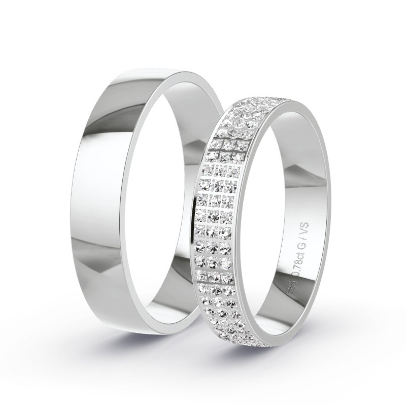 Alianzas Oro blanco - 0.78 kt Diamantes - Modelo N°1736 Alianzas Oro blanco - 0.78 kt Diamantes - Modelo N°1736