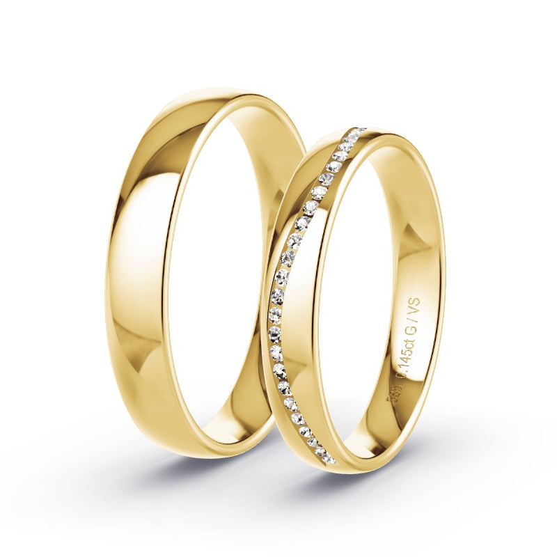 Alianzas Oro amarillo - 0.145 kt Diamantes - Modelo N°1737 Alianzas Oro amarillo - 0.145 kt Diamantes - Modelo N°1737