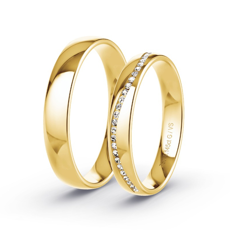 Alianzas Oro amarillo - 0.145 kt Diamantes - Modelo N°1737 Alianzas Oro amarillo - 0.145 kt Diamantes - Modelo N°1737