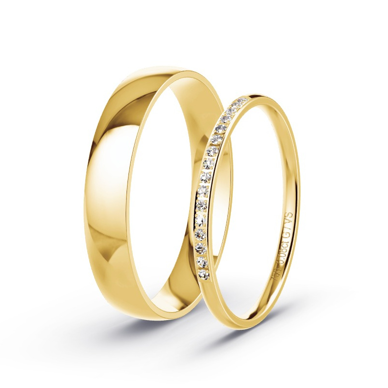 Alianzas Oro amarillo - 0.08 kt Diamantes - Modelo N°1738