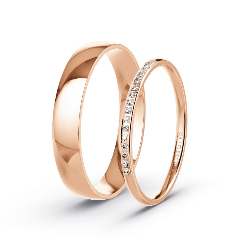 Alianzas Oro rosa - 0.08 kt Diamantes - Modelo N°1738