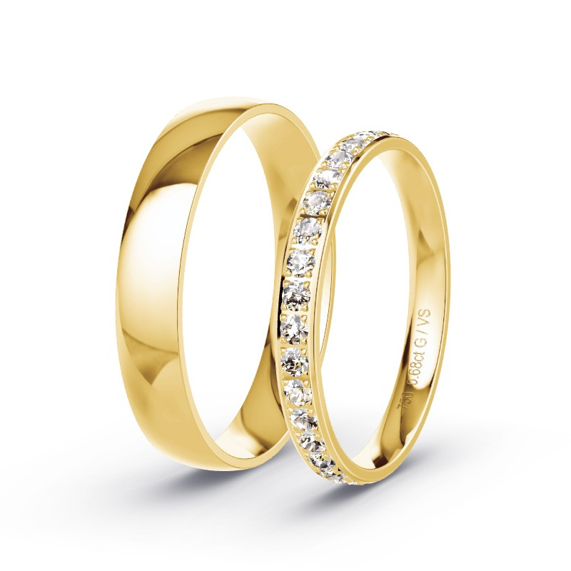 Alianzas Oro amarillo - 0.68 kt Diamantes - Modelo N°1739 Alianzas Oro amarillo - 0.68 kt Diamantes - Modelo N°1739