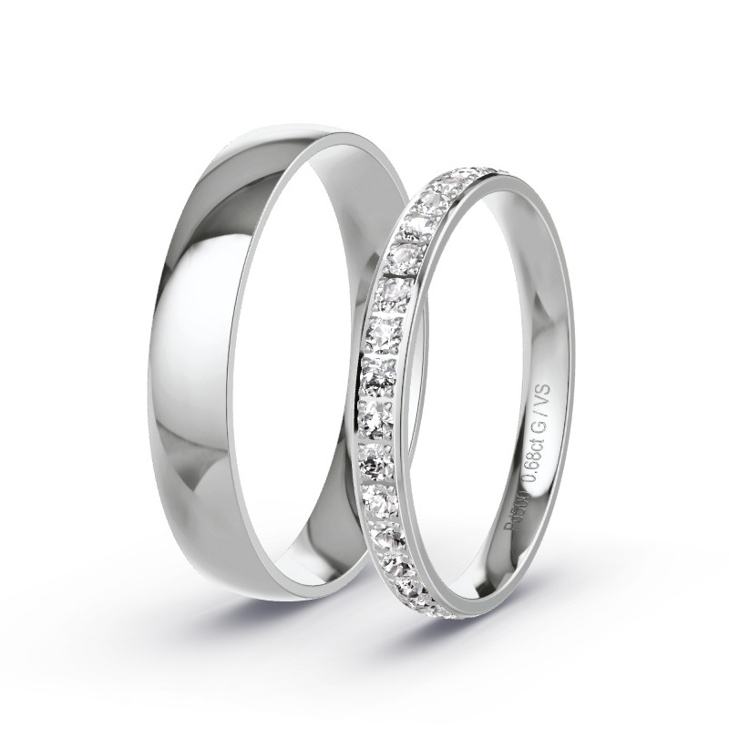 Alianzas Paladio - 0.68 kt Diamantes - Modelo N°1739 Alianzas Paladio - 0.68 kt Diamantes - Modelo N°1739