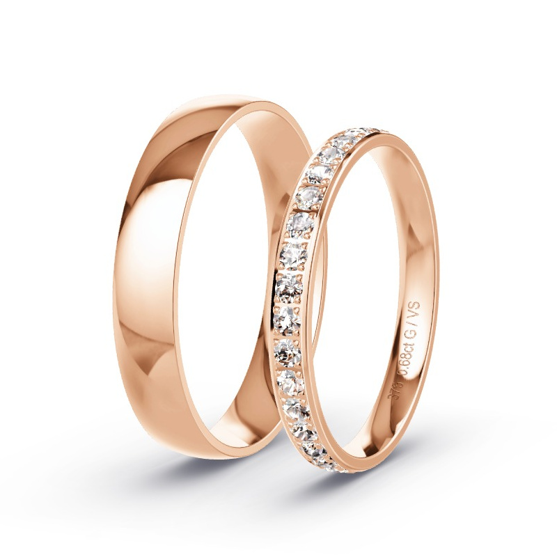 Alianzas Oro rosa - 0.68 kt Diamantes - Modelo N°1739 Alianzas Oro rosa - 0.68 kt Diamantes - Modelo N°1739