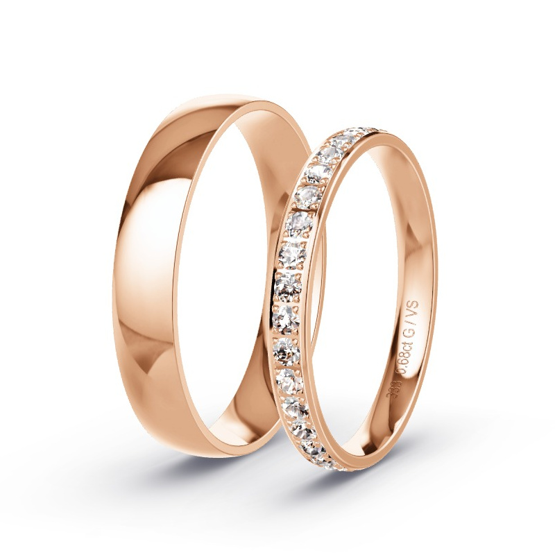 Alianzas Oro rojo - 0.68 kt Diamantes - Modelo N°1739 Alianzas Oro rojo - 0.68 kt Diamantes - Modelo N°1739