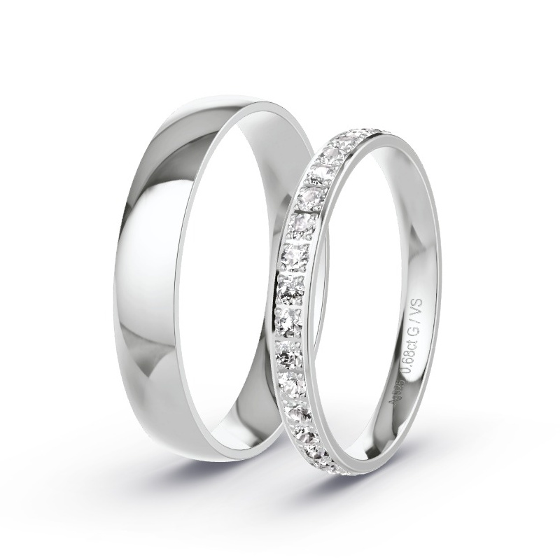 Alianzas Plata - 0.68 kt Diamantes - Modelo N°1739 Alianzas Plata - 0.68 kt Diamantes - Modelo N°1739