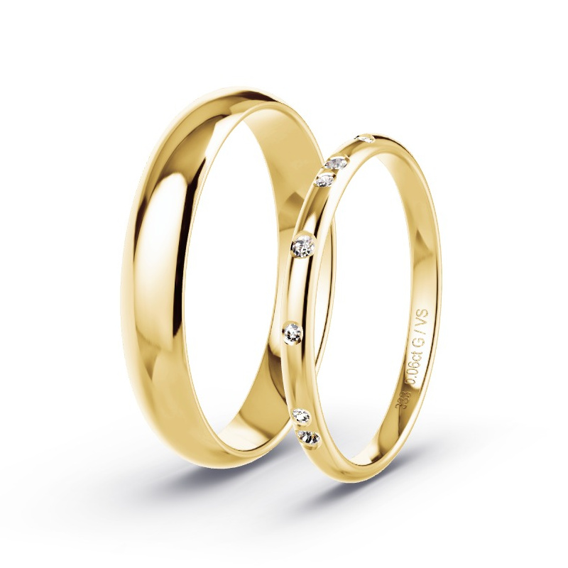 Alianzas Oro amarillo - 0.06 kt Diamantes - Modelo N°1740 Alianzas Oro amarillo - 0.06 kt Diamantes - Modelo N°1740