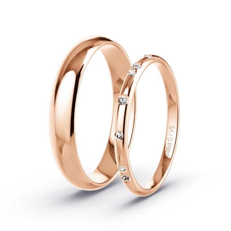 Alianzas Oro rosa - 0.06 kt Diamantes - Modelo N°1740 Alianzas Oro rosa - 0.06 kt Diamantes - Modelo N°1740