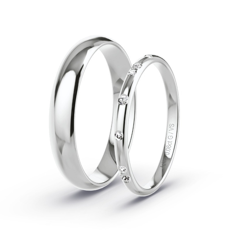 Alianzas Plata - 0.06 kt Diamantes - Modelo N°1740 Alianzas Plata - 0.06 kt Diamantes - Modelo N°1740