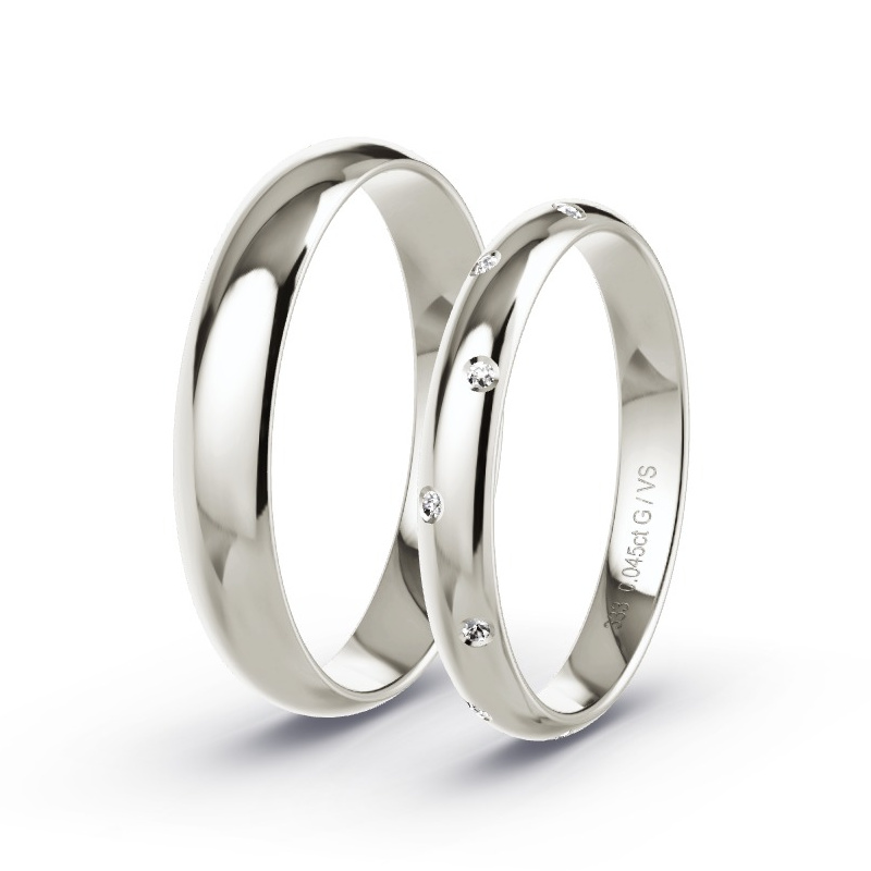 Alianzas Oro gris - 0.045 kt Diamantes - Modelo N°1741