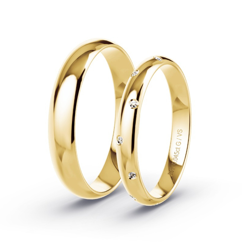 Alianzas Oro amarillo - 0.045 kt Diamantes - Modelo N°1741
