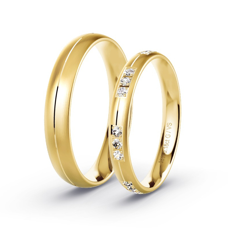 Alianzas Oro amarillo - 0.18 kt Diamantes - Modelo N°1742 Alianzas Oro amarillo - 0.18 kt Diamantes - Modelo N°1742