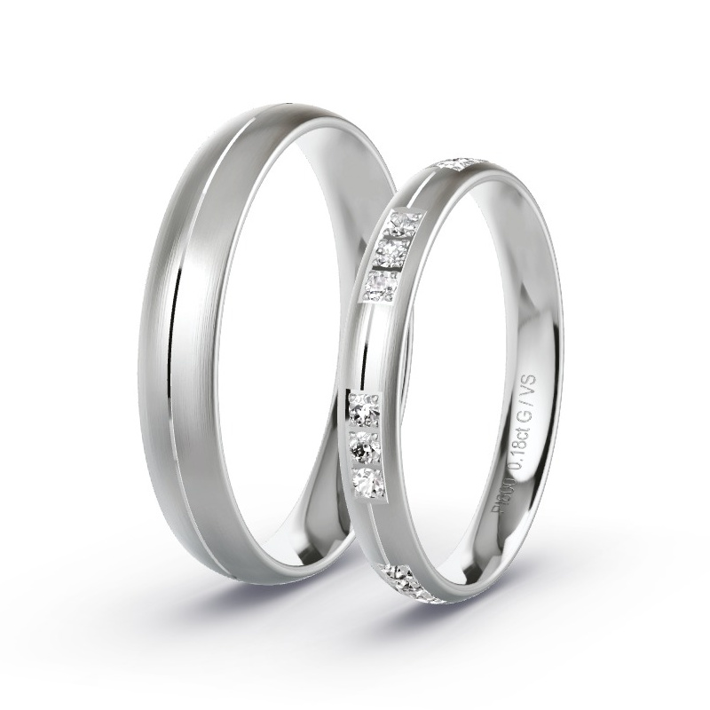 Alianzas Platino - 0.18 kt Diamantes - Modelo N°1742 Alianzas Platino - 0.18 kt Diamantes - Modelo N°1742