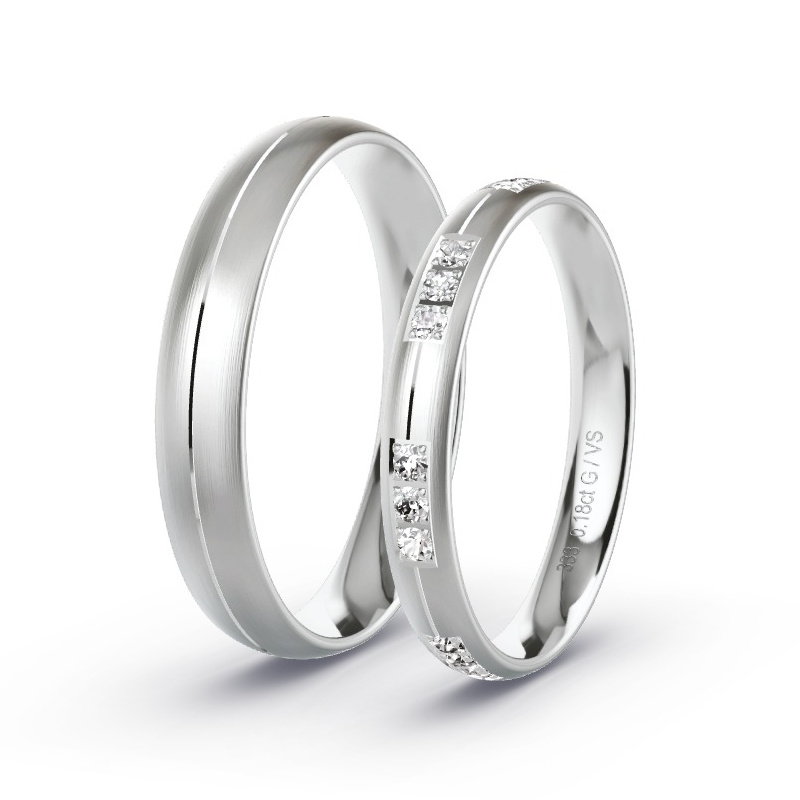 Alianzas Oro blanco - 0.18 kt Diamantes - Modelo N°1742 Alianzas Oro blanco - 0.18 kt Diamantes - Modelo N°1742