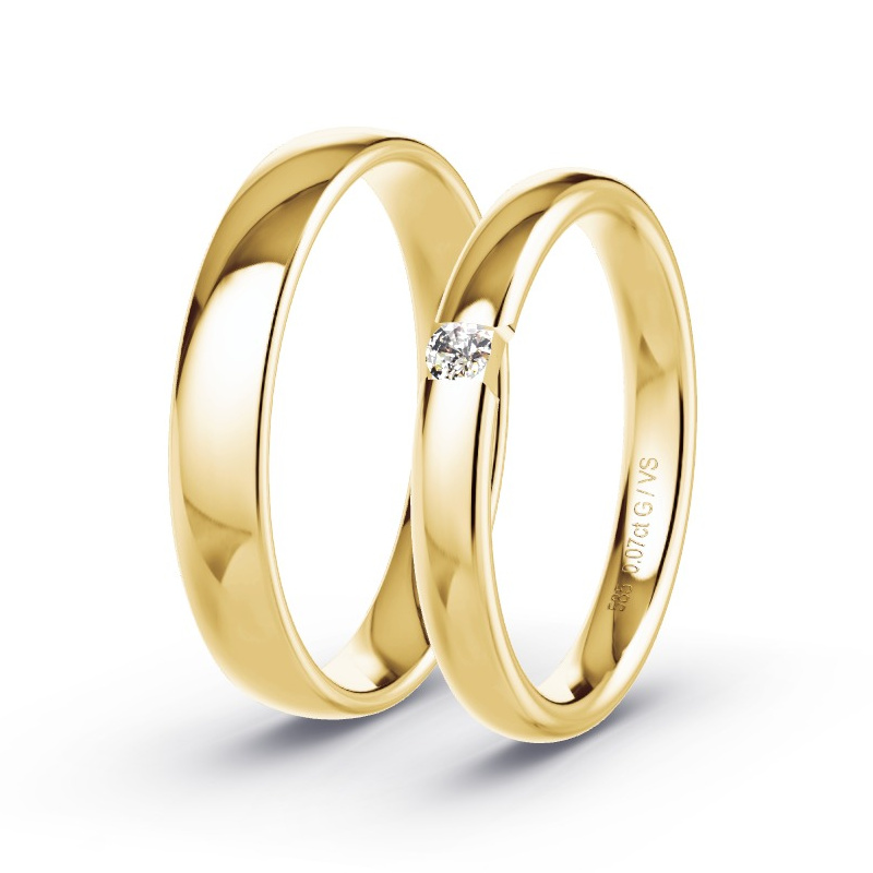 Alianzas Oro amarillo - 0.07 kt Diamantes - Modelo N°1743 Alianzas Oro amarillo - 0.07 kt Diamantes - Modelo N°1743