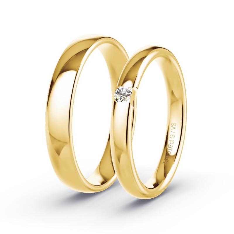 Alianzas Oro amarillo - 0.07 kt Diamantes - Modelo N°1743 Alianzas Oro amarillo - 0.07 kt Diamantes - Modelo N°1743