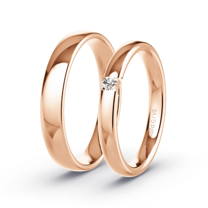 Alianzas Oro rosa - 0.07 kt Diamantes - Modelo N°1743 Alianzas Oro rosa - 0.07 kt Diamantes - Modelo N°1743