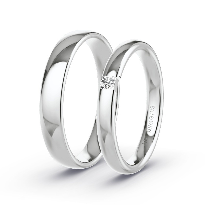 Alianzas Plata - 0.07 kt Diamantes - Modelo N°1743 Alianzas Plata - 0.07 kt Diamantes - Modelo N°1743