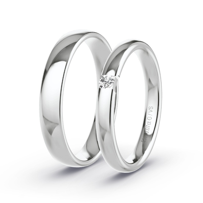 Alianzas Oro blanco - 0.07 kt Diamantes - Modelo N°1743 Alianzas Oro blanco - 0.07 kt Diamantes - Modelo N°1743