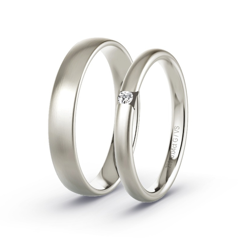 Alianzas Oro gris - 0.04 kt Diamantes - Modelo N°1744